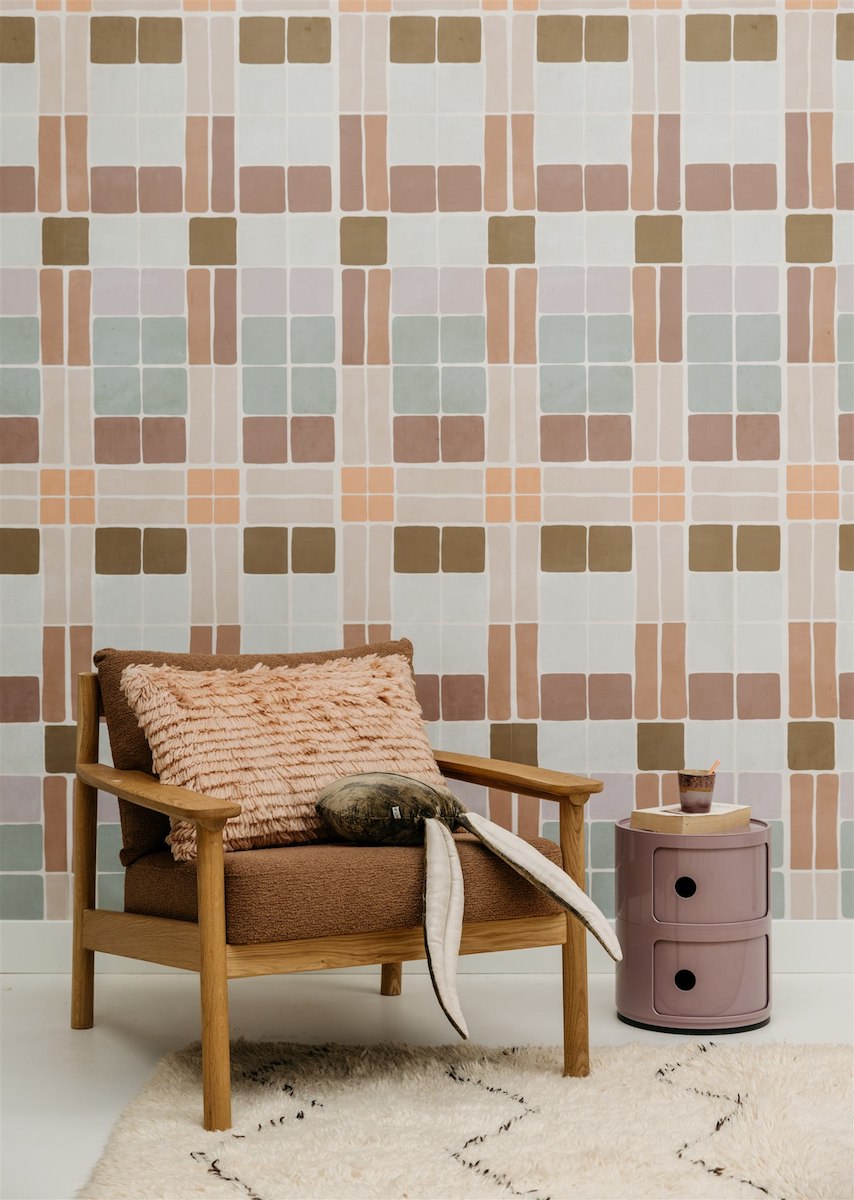 Behang Patchwork blush