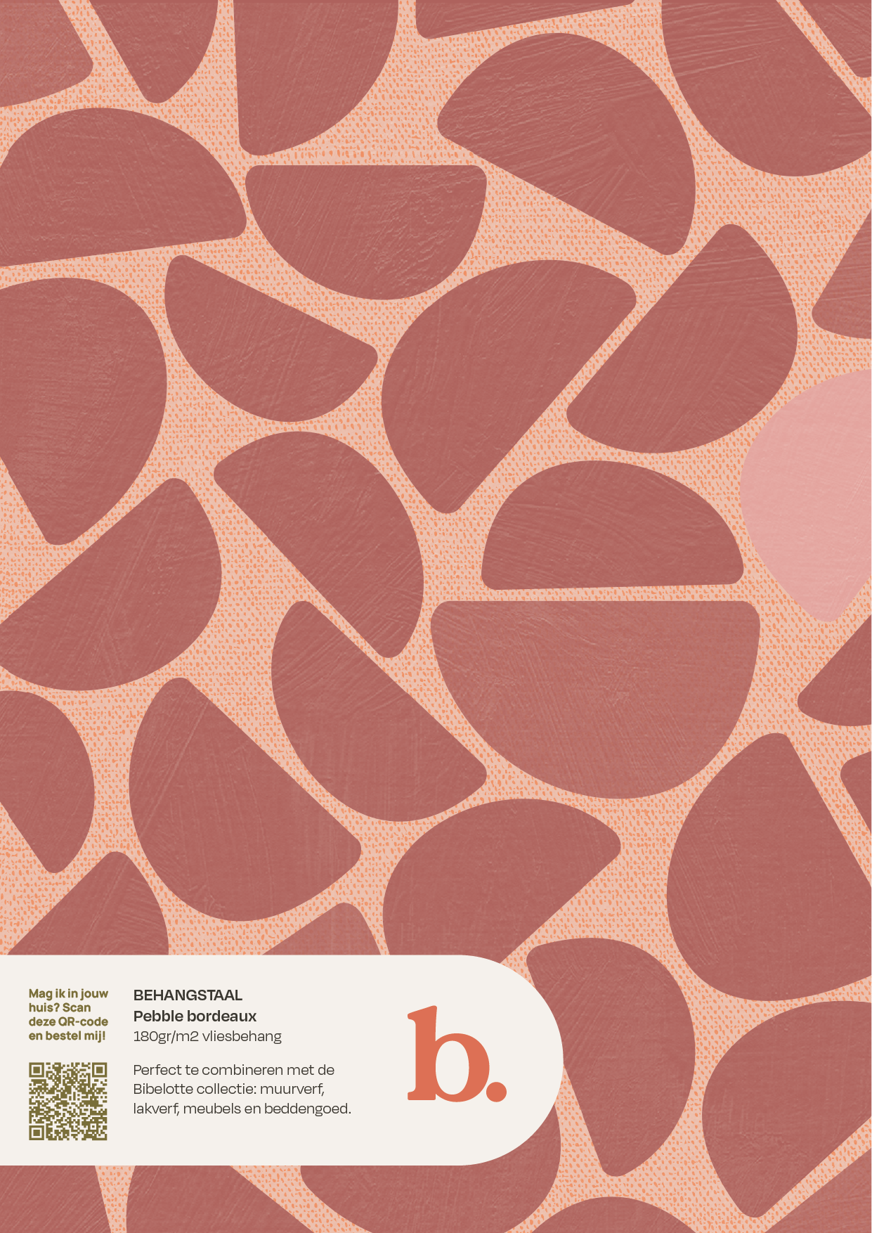 Behang Pebble bordeaux behangstaal