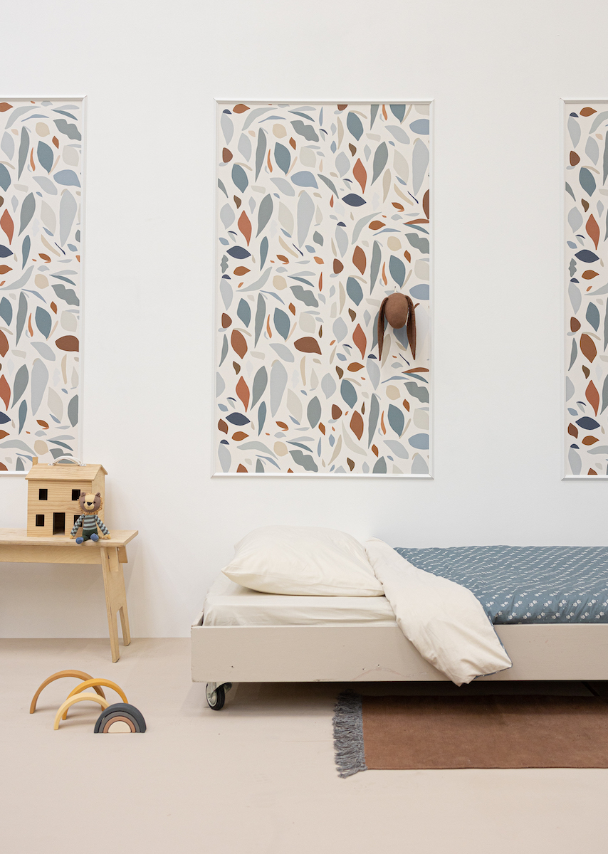 Behang Fruitig blauw