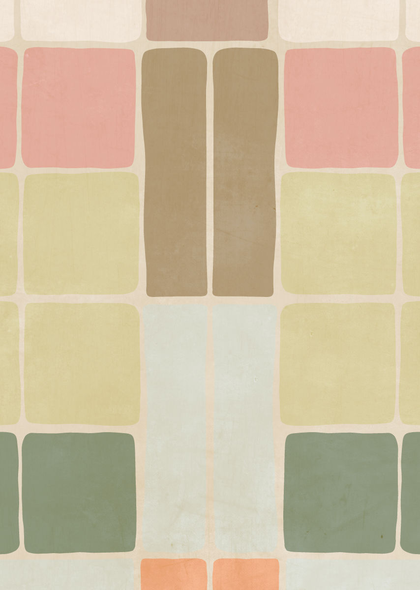 Behang Patchwork retro