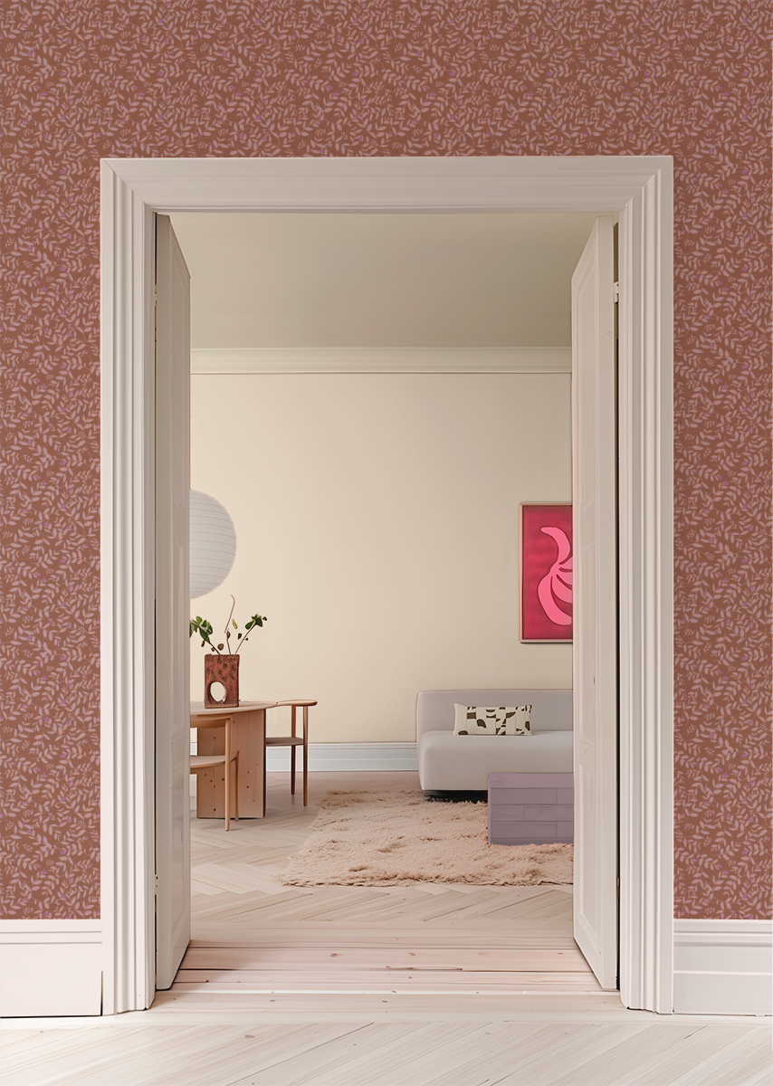 Behang Flora choco