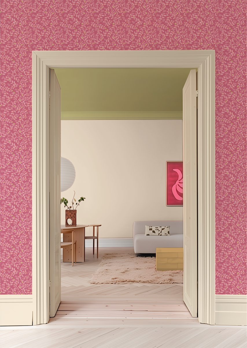 Behang Flora fuchsia