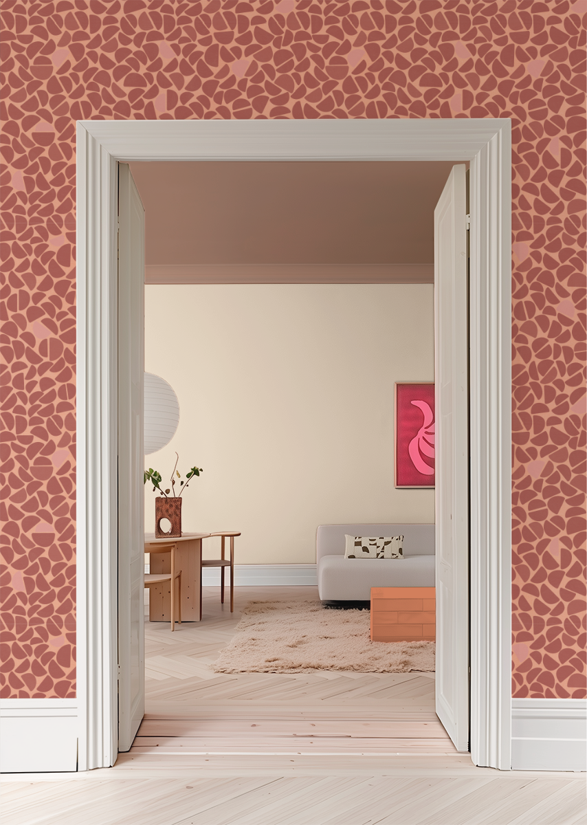 Behang Pebble bordeaux