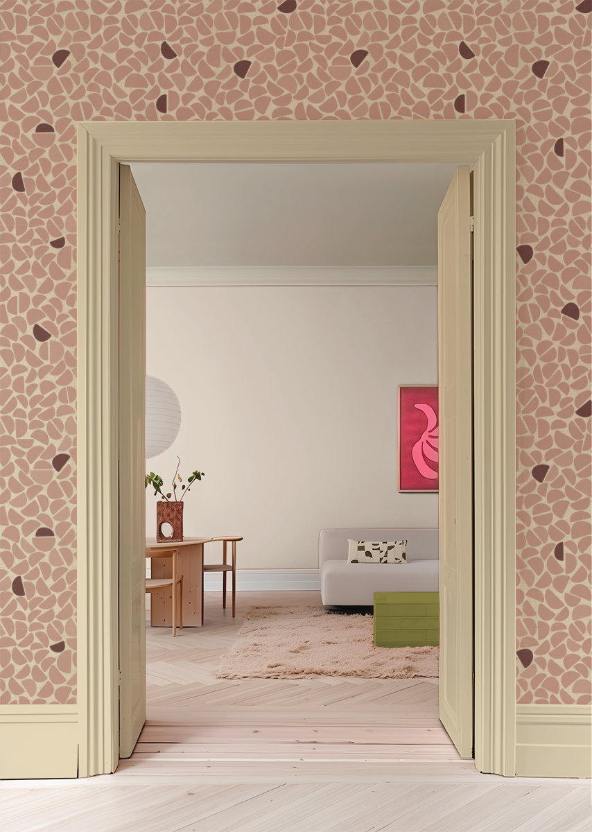 Behang Pebble roze
