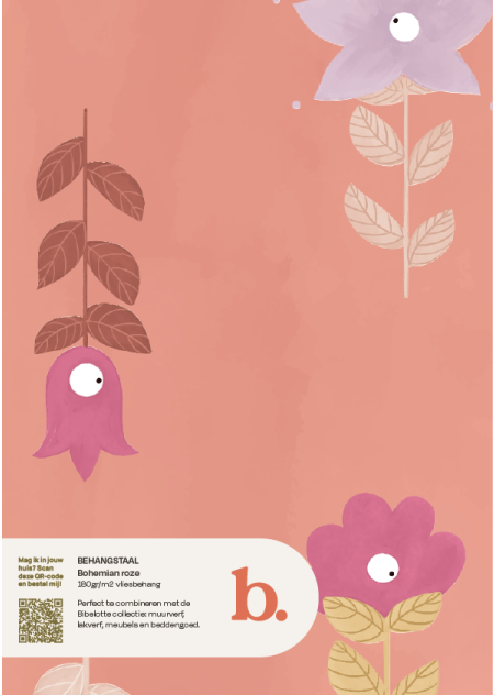 Bohemian roze behangstaal