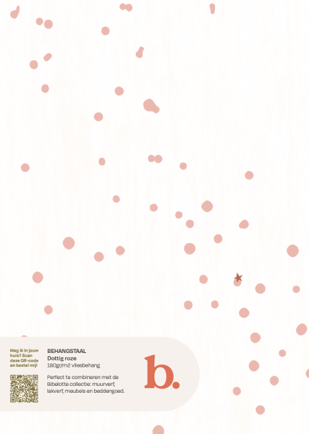 Dottig roze behangstaal 