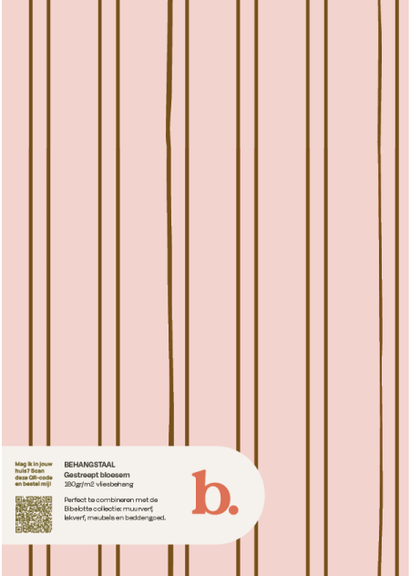 Gestreept bloesem behangstaal