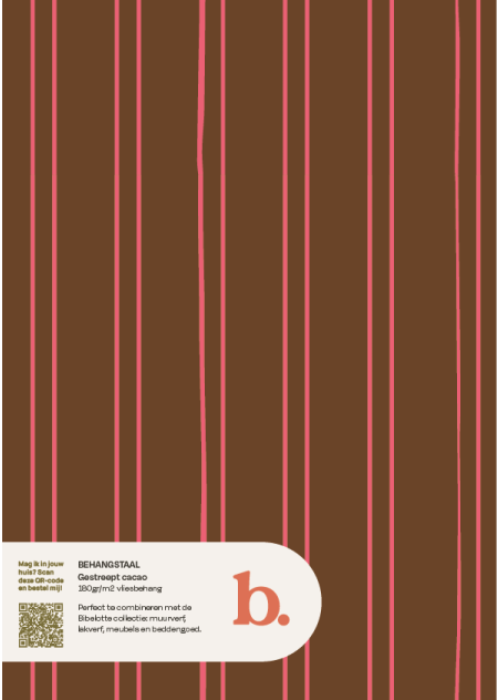 Gestreept cacao behangstaal