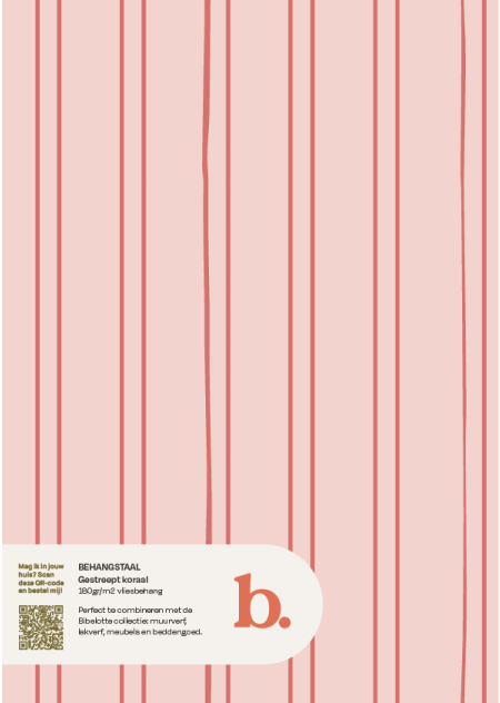 Gestreept koraal behangstaal