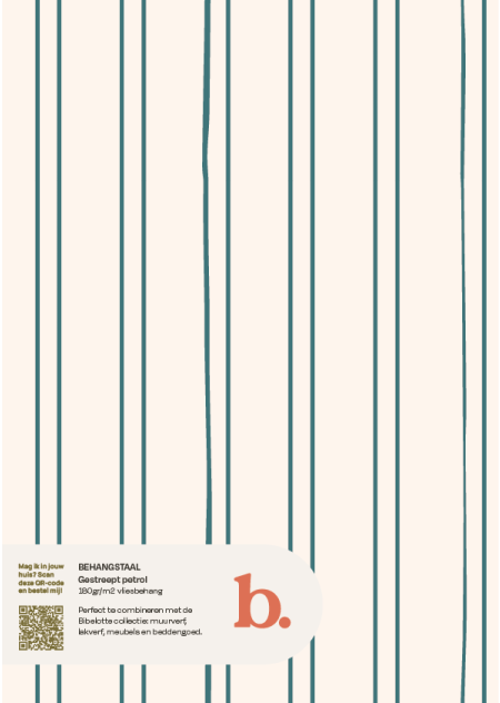 Gestreept petrol behangstaal