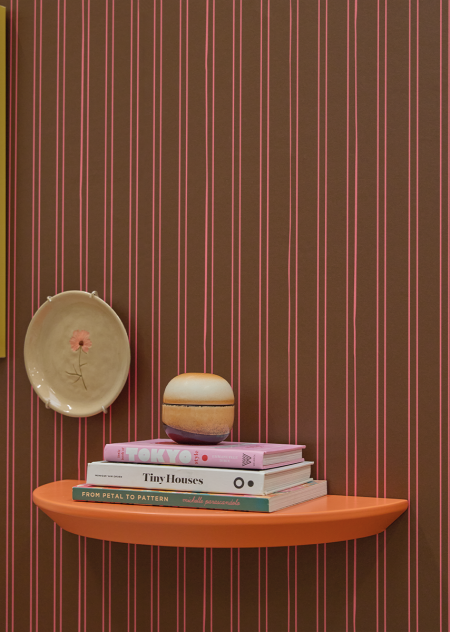 Behang Gestreept cacao