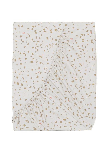 Hoeslaken Terrazzo - 90x200cm - beige 