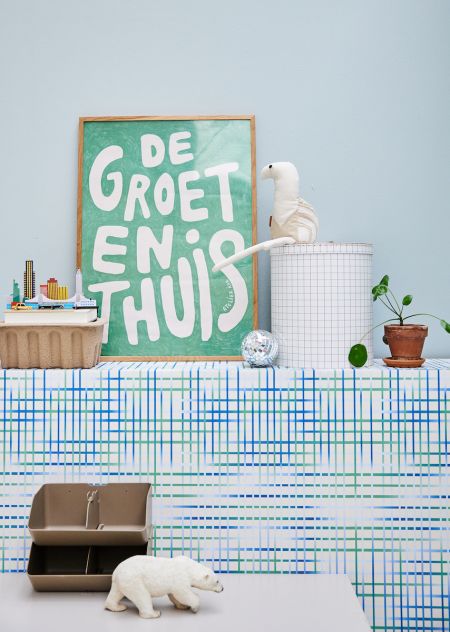 Behang Grid groen