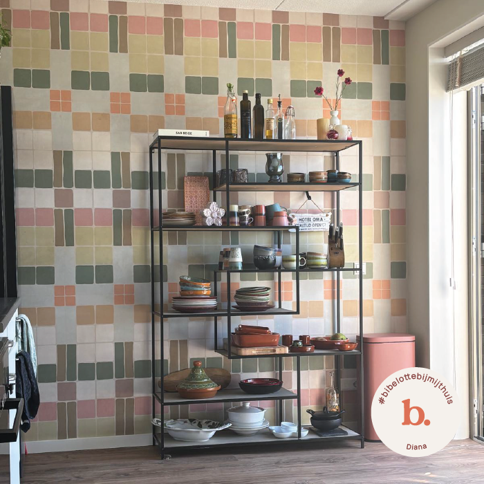 Behang Patchwork retro