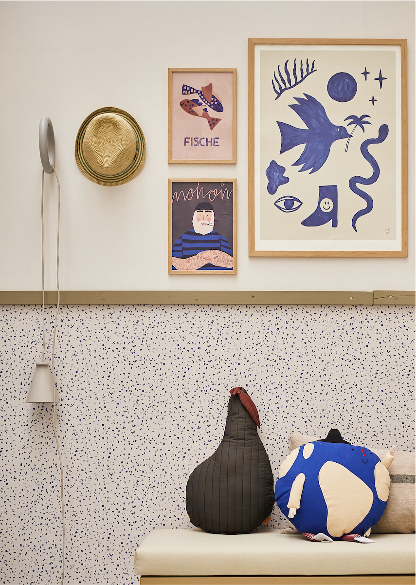 Behang Terrazzo in een rustig Scandinavisch interieur