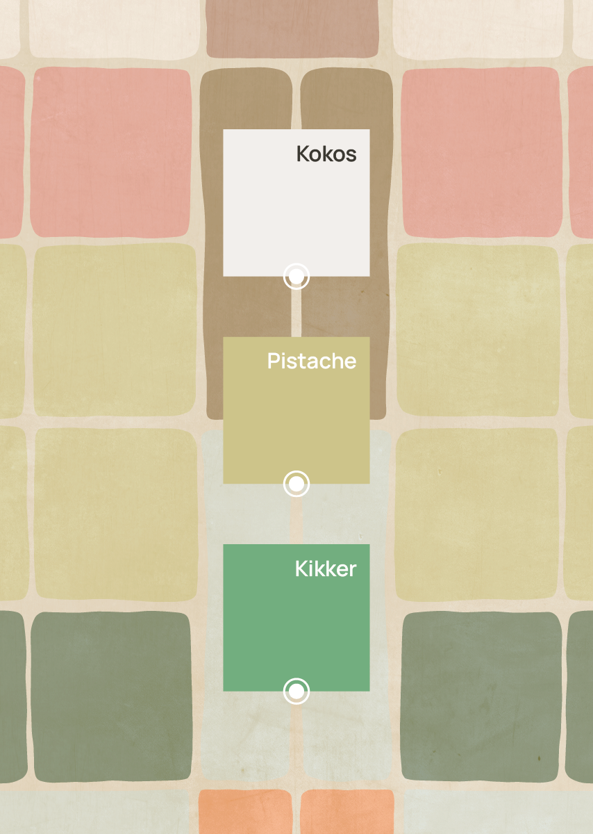 Kleuradvies bij behang Patchwork retro