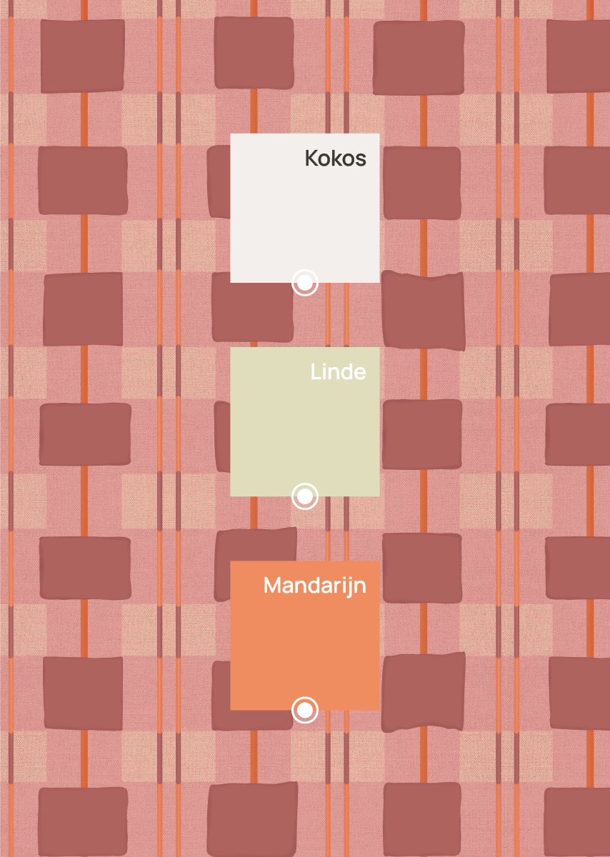 Kleuradvies bij behang Geruit framboos
